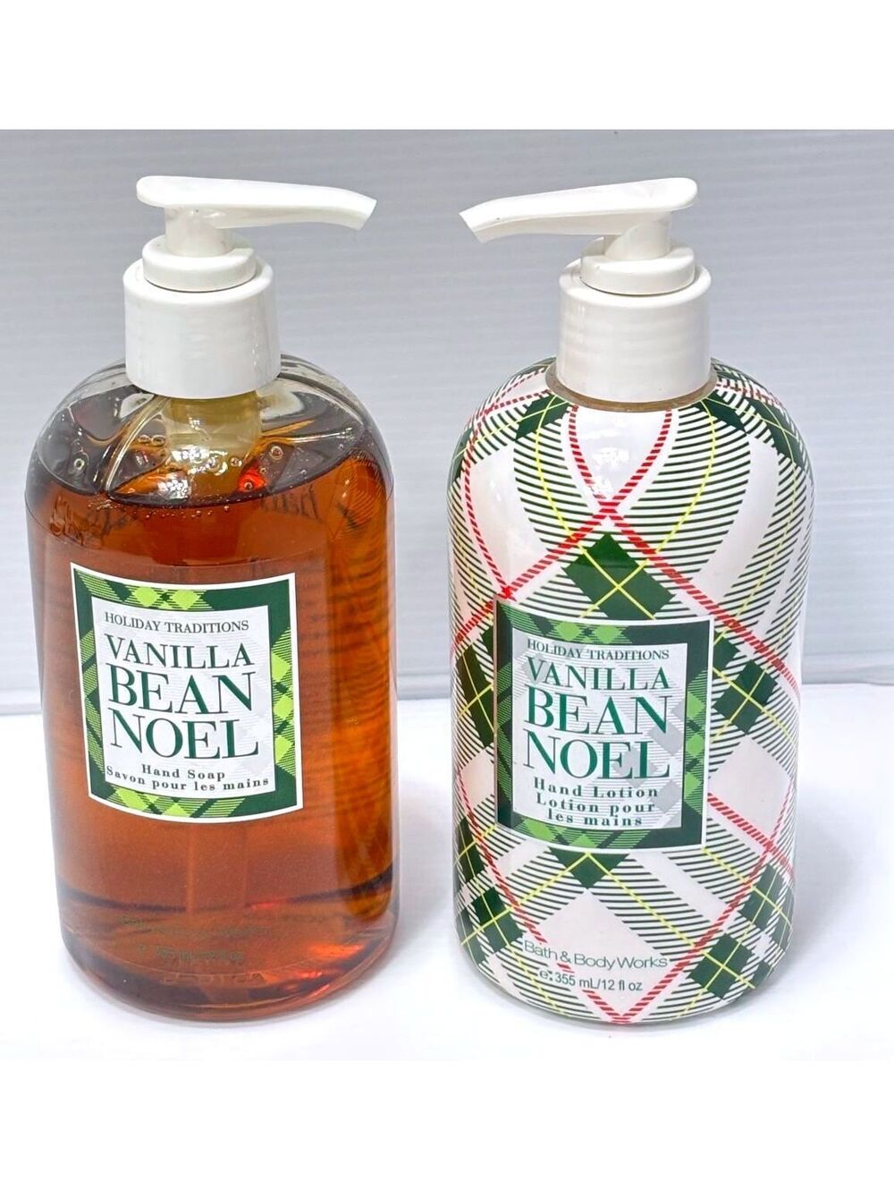 Bath & Body Works Vanilla Bean Noel Holiday Traditions Hand Soap and Hand Lotion